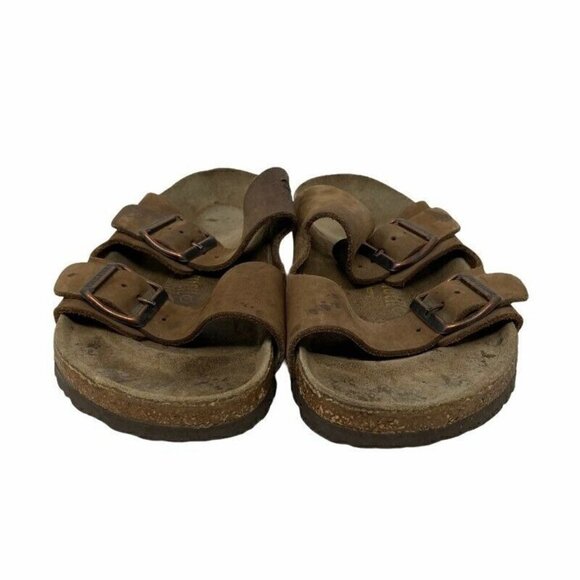 Birkenstock Arizona Slide Sandals Brown Leather 5 - Picture 3 of 7
